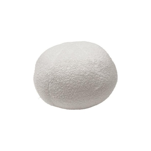 [OPJ017573] Coussin déco rond blanc Teddy Ophélia