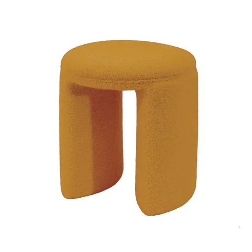 [OPJ016902] Tabouret en tissu ocre Vincent Teddy