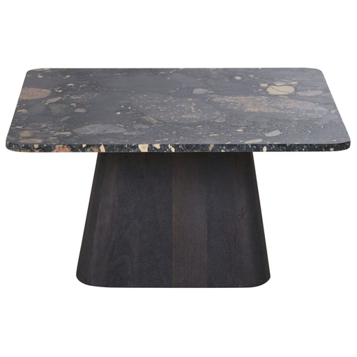 [CN824299] Table basse Pixus en pierre et bois de manguier noir