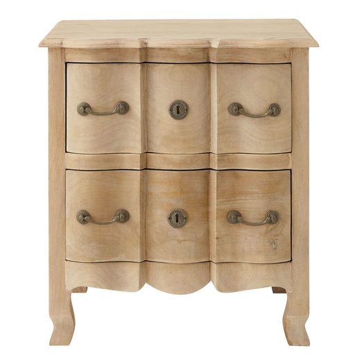 [CN013149] Table de chevet Colette avec tiroirs en manguier et acacia