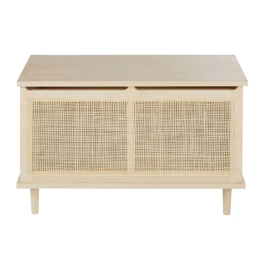 [CN622622] Coffre Solstice en rotin cannage beige