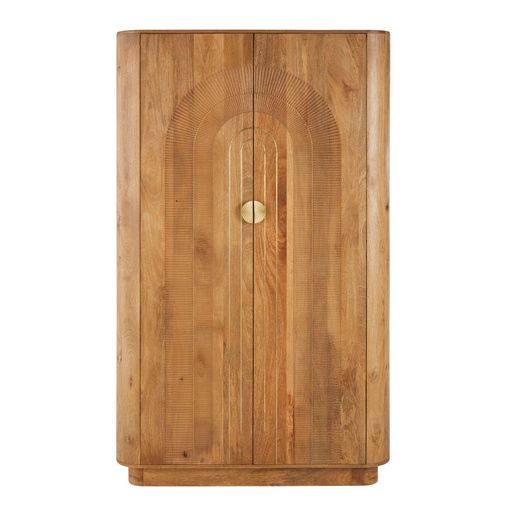 [CN624266] Armoire Aureus en bois de manguier et métal doré, 2 portes