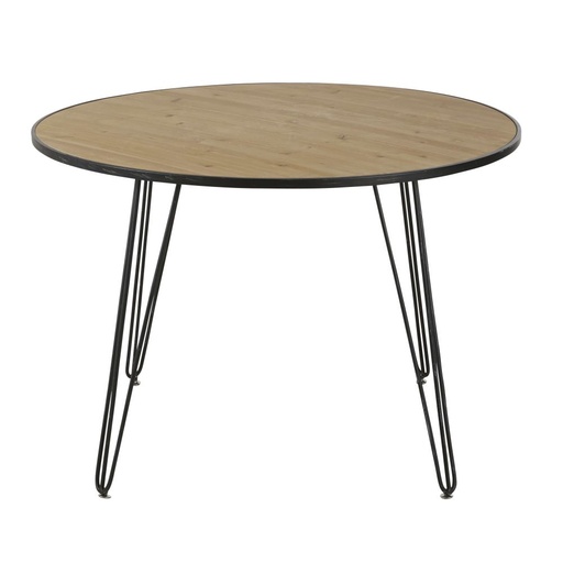 [CN221970] Table à manger ronde Laker 4/5 personnes beige et noire
