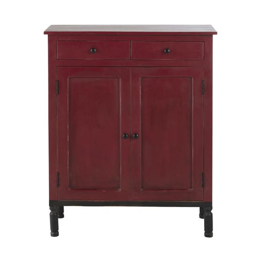 [CN423429] Buffet haut Tiago 2 portes 2 tiroirs en manguier massif rouge cerise