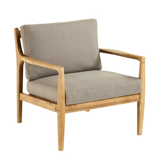 [CN523018] Fauteuil de jardin Indiana en acacia massif taupe