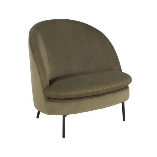[CN323435] Fauteuil Prana en velours vert kaki