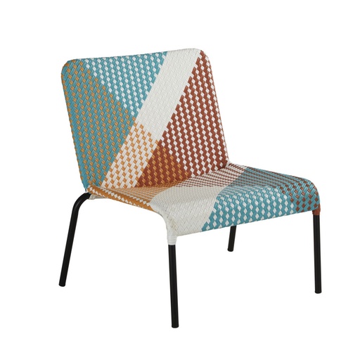 [CN623781] Fauteuil de jardin Sao Antao en résine multicolore et métal noir