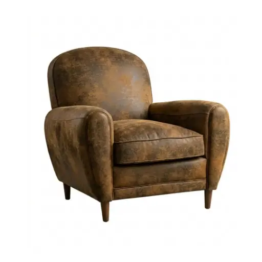 [CN75018056M] Fauteuil club Arizona en suédine marron