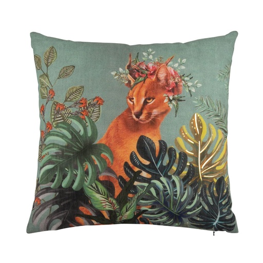[CN521751M] Housse de coussin Empil avec motif animal exotique multicolore
