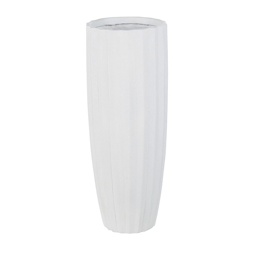 [CN924337] Grand vase en résine Sobat blanc cassé