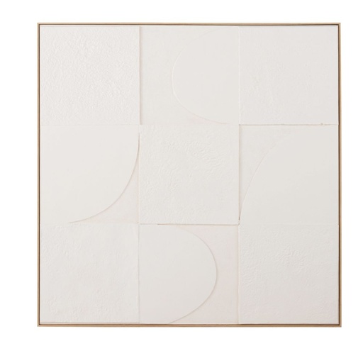 [CN924314] Tableau abstrait Basile blanche peint à la main