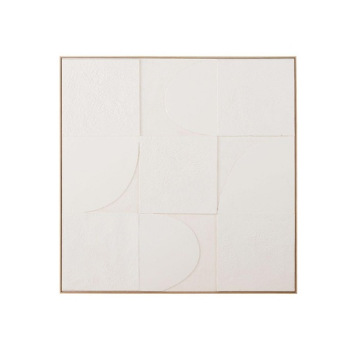 [CN924314] Tableau abstrait Basile blanche peint à la main