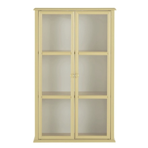 [CN424008] Etagère murale Mathilda jaune 2 portes en acrylique
