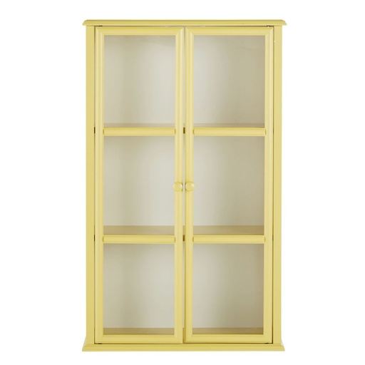 [CN424008] Etagère murale Mathilda jaune 2 portes en acrylique