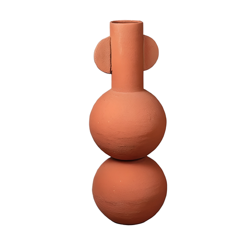 [KEN201011T] Vase Ondine en métal terracotta gm