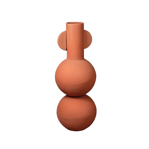 [KEN201012T] Vase Ondine en métal terracotta pm