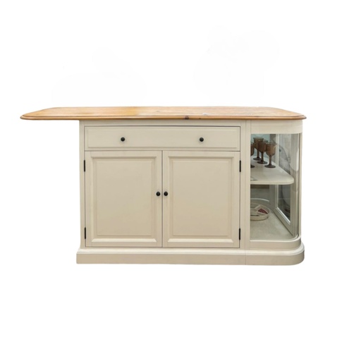 [CN323016M] Îlot central de cuisine Flaubert en bois massif