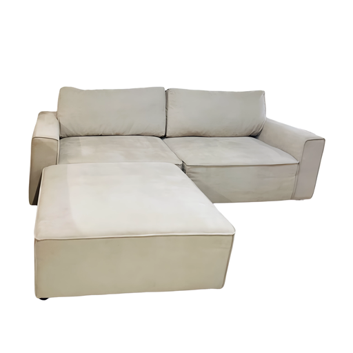 [CN614760M] Salon Malo 3 places modulable en tissu beige