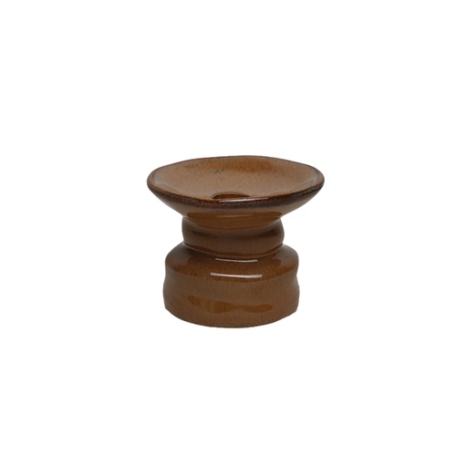 [OPJ017224M] Moyen bougeoir en céramique Padre terre d'ombre assortie