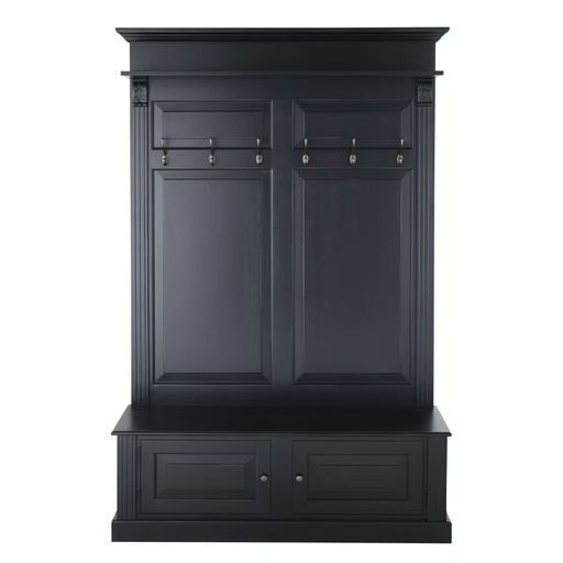 [CN618779M] Meuble d'entrée Cambronne 2 portes en bois noir