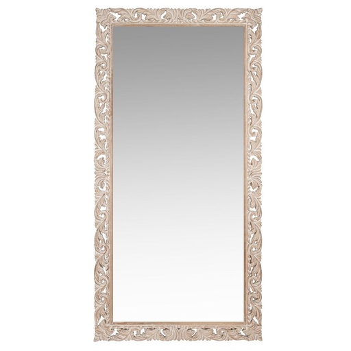 [CN219009] Grand miroir rectangulaire Lombok en bois de manguier sculpté 90x180