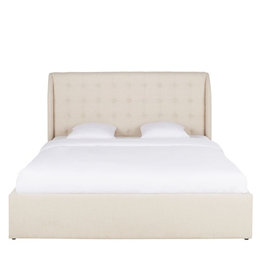 [CN124179] Lit coffre sommier inclus bois de pin blanc 160x200 cm