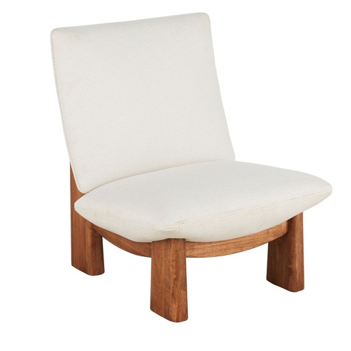 [CN523872] Fauteuil Amaya beige et pieds en bois d'hévéa