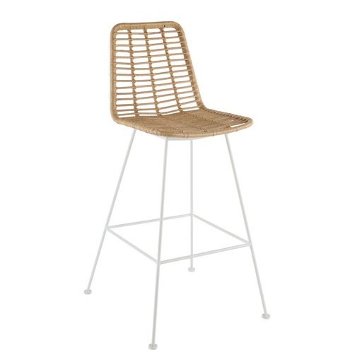 [CN323789] Chaise haute de jardin professionnelle Selva en résine recyclée et métal blanc