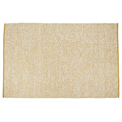 [CN723945] Tapis Loveo en coton recyclé écru et jaune ocre 160x230