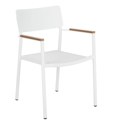 [CN323802] Fauteuil à dîner de jardin Quepos en aluminium et toile plastifiée écrus
