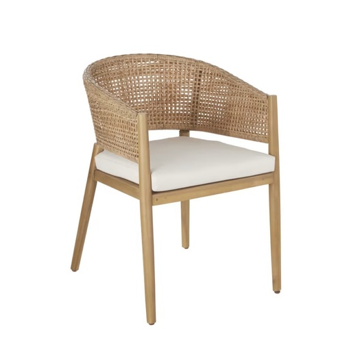 [CN923845] Fauteuil extérieur professionnel Bari Business en bois d'acacia et tissu recyclé