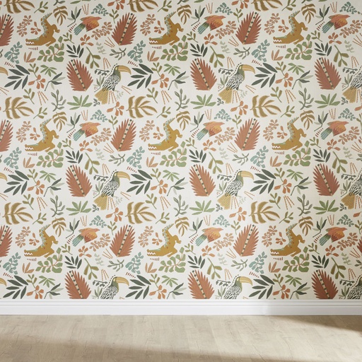 [CN724061] Papier peint Alya intissé motif tropical multicolore 336x300