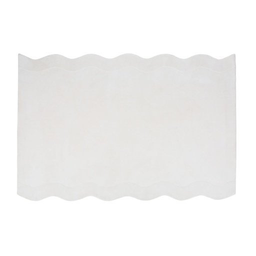 [CN724425] Tapis Hecate design découpé vagues en coton ciselé tufté écru 160x230