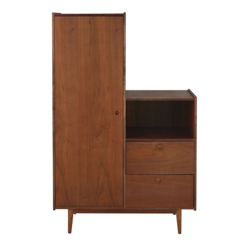 [CN722989] Armoire vintage Griffith 1 porte battante 2 tiroirs marron