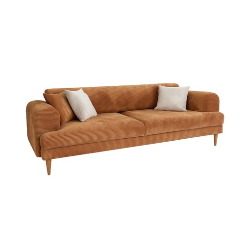 [CASACANPUN2434] Canapé Savana 3 places en velours cotelé terracotta