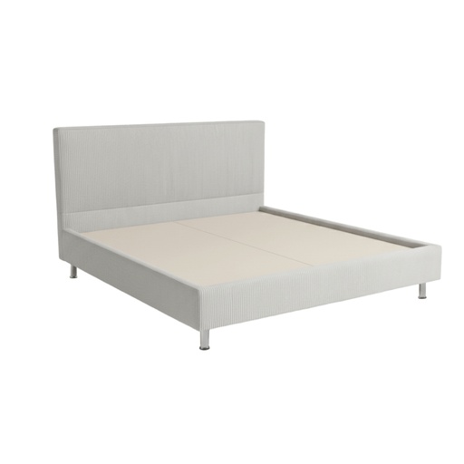 [CASADLTDLG2432] Lit double City en velours côtelé beige clair, couchage 180x200