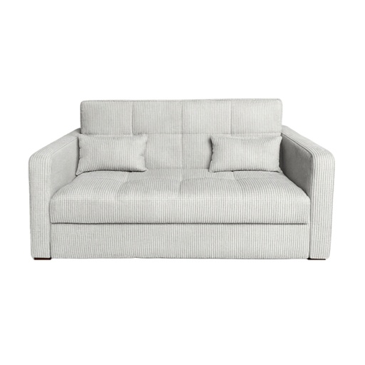 [CASALU2PD2432] Canapé-lit 2 places Eva en velours cotelé beige clair