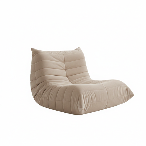[KEN101022] Fauteuil lounge Naomi en tissu beige