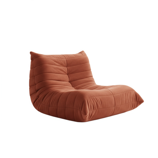[KEN101023] Fauteuil lounge Naomi en tissu terracotta