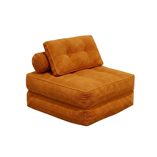 [KEN101027] Fauteuil convertible Bogota en tissu côtelé orange
