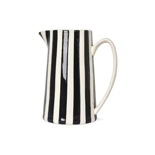 [OPJ015924] Vase céramique à rayures noir et blanche GM