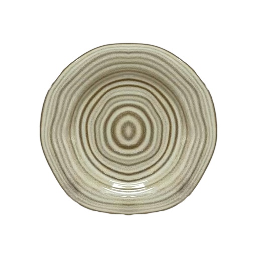 [OPJ018574] Assiette Sapa plate blanc cassé D26,9