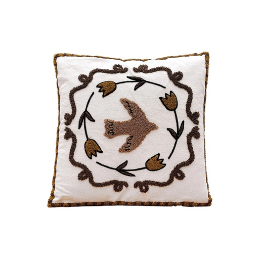 [OPJ018040] Coussin Influence colombe sable 40x40cm