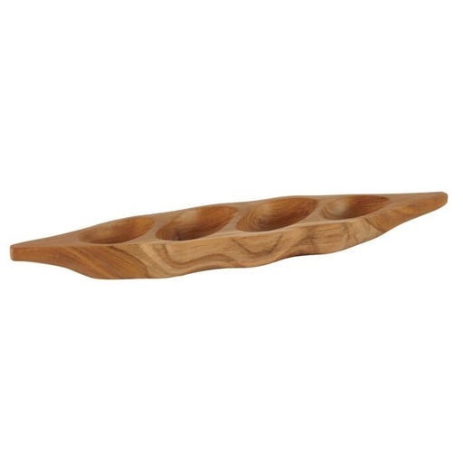 [COURAC001] Coupe haricot 4 compartiments en teck