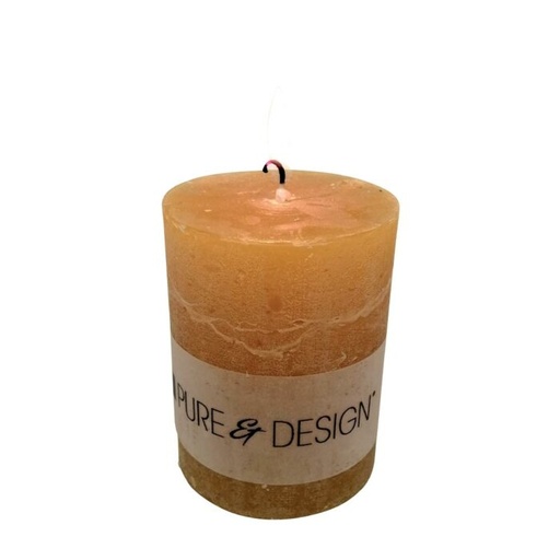 [COUHR110] Bougie pilier cylindrique de couleur moutarde