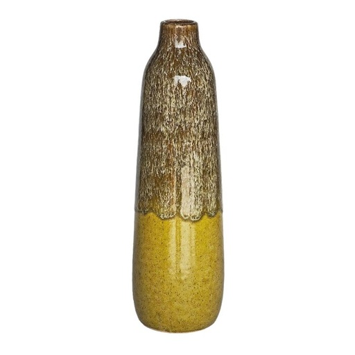 [COUEL030] Vase en céramique vert kaki moucheté