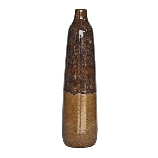 [COUEL031] Vase en céramique bas marron clair