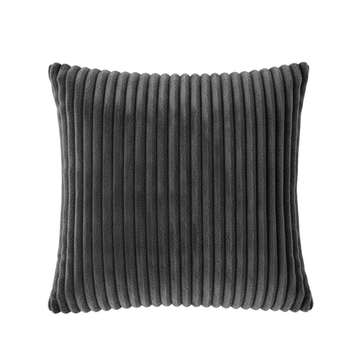 [COUES038] Coussin Sven à côtes coloris gris anthracite 45x45 cm
