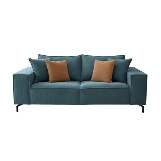 [CASPUEBF3LINBLE20] Canapé PUEBLO moderne en velours côtelé bleu