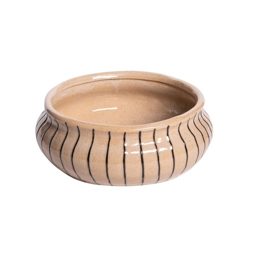 [BAD989030] Coupe Zanzibar en grès cérame line beige